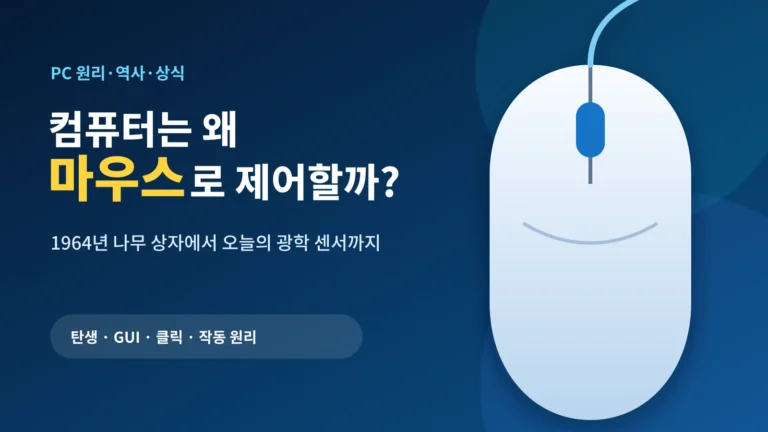 컴퓨터 마우스의 탄생과 작동 원리를 설명하는 웨이븐 대표 이미지