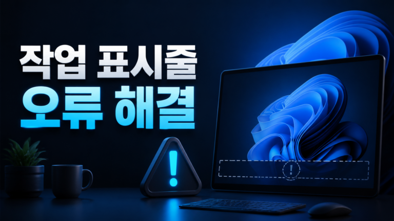 Windows 11 작업 표시줄이 사라져 Windows 탐색기와 설정을 점검하는 화면