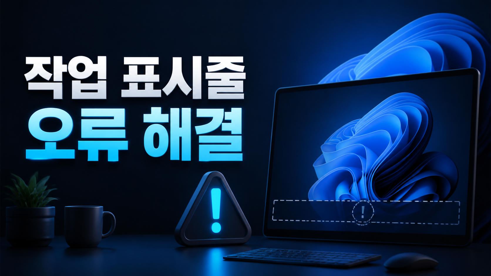 Windows 11 작업 표시줄이 사라져 Windows 탐색기와 설정을 점검하는 화면
